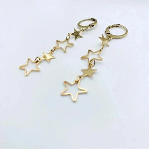 Petit Star Dangle Hoops Earrings